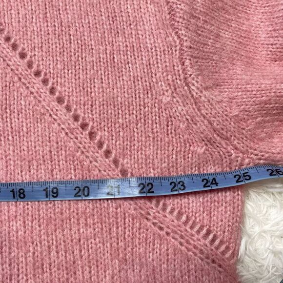 MNG Pink Knit Sweater Womens Size XL Crop Polyester Wool Blend - Picture 4 of 8